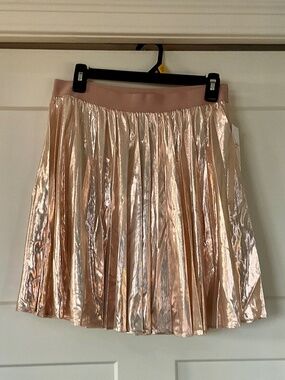 Kalani Hilliker for Alyce Elastic Waist Pleated Skirt Rose Gold Sz XL NWT